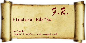 Fischler Réka névjegykártya